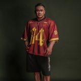 Áo thun Degrey Jersey cổ tim màu đỏ thời trang thể thao màu flexible x3- JERFLEXDO 