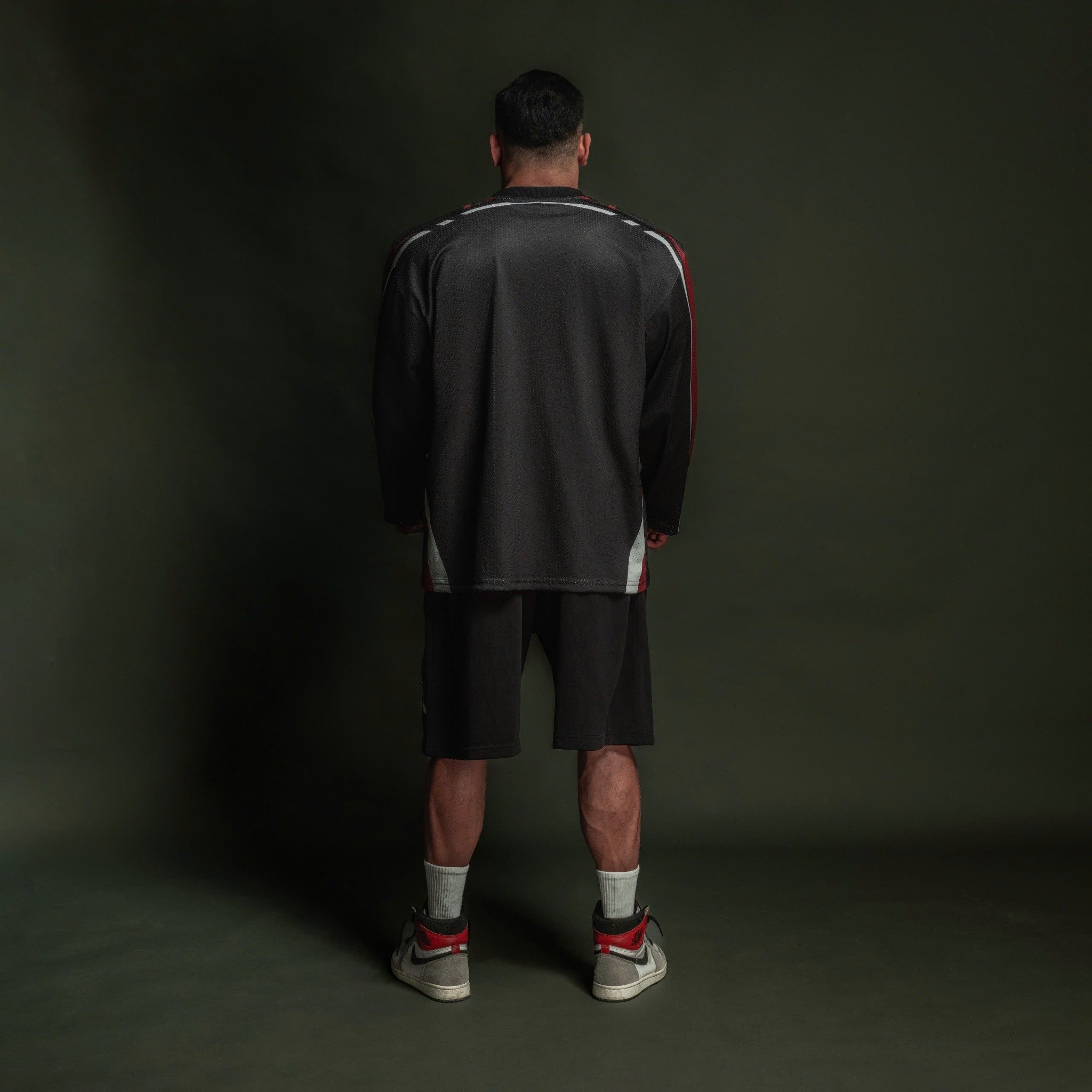  Áo thun tay dài màu đen Degrey Jersey long sleeve cổ tim thời trang thể thao Flexible x3 color - FLEXDEN 