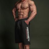  Quần lửng chân cua màu đen in logo Degrey short pant - SHOPADLOGO 
