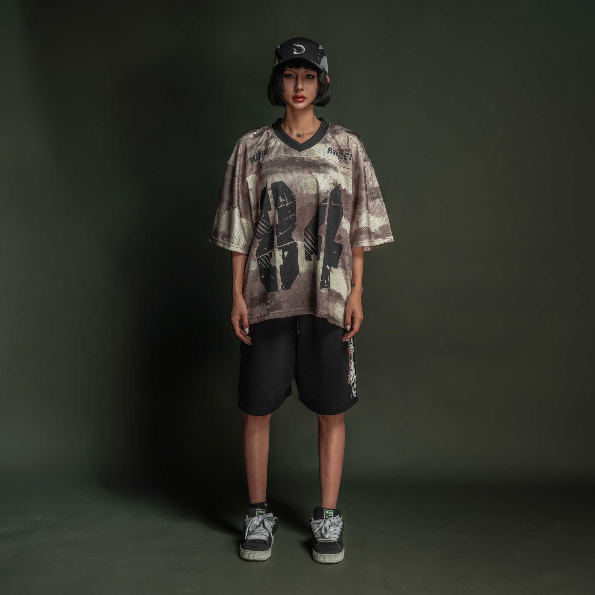  Áo thun Degrey Jersey cổ tim in hình thời trang thể thao nam nữ màu camo- JERCAMO 