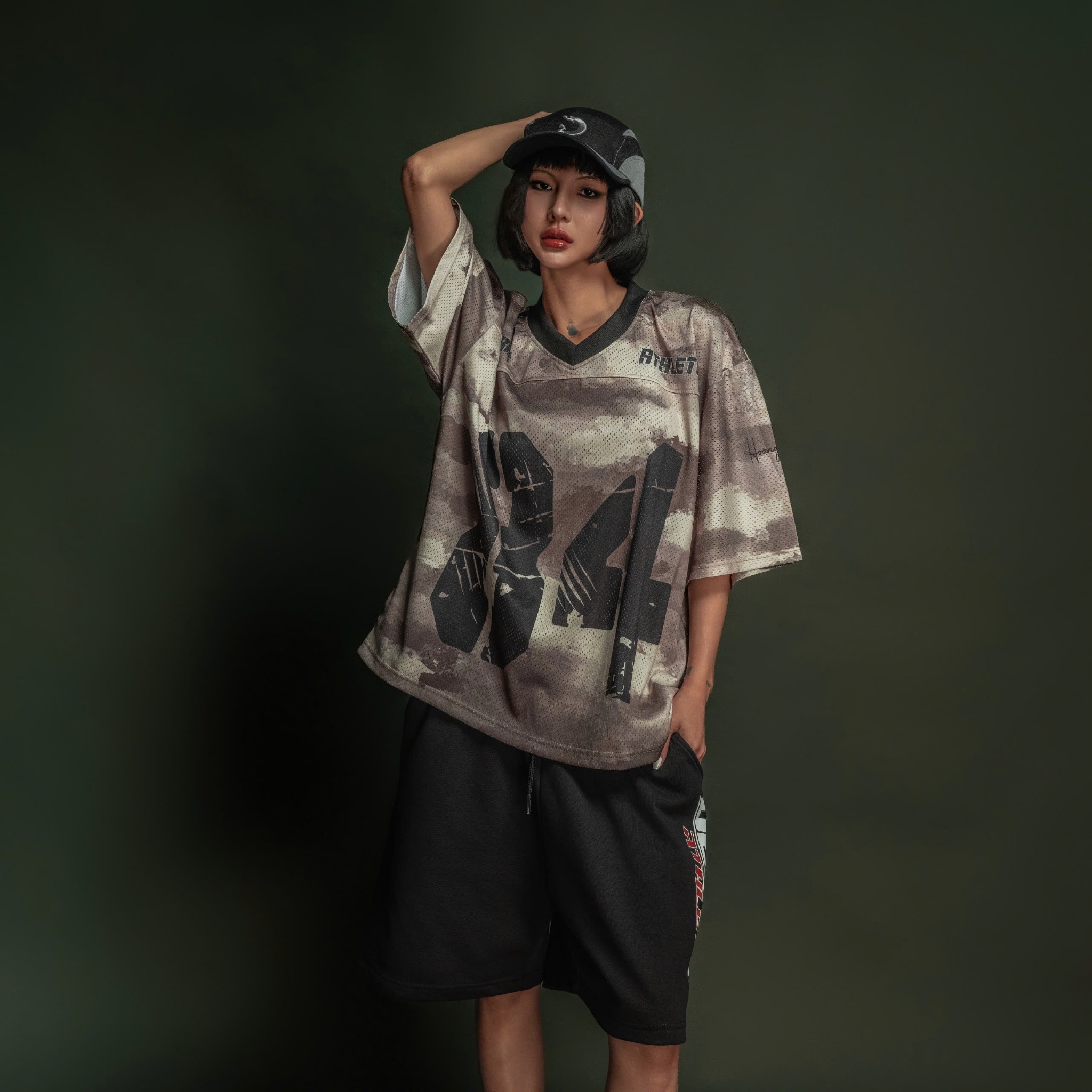  Áo thun Degrey Jersey cổ tim in hình thời trang thể thao nam nữ màu camo- JERCAMO 