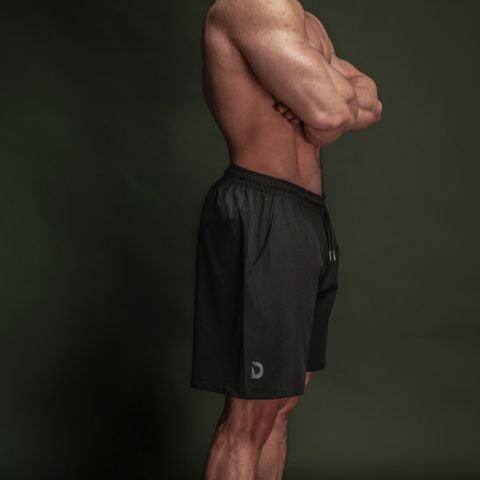  Quần dù ngắn màu đen thiết kế thể thao Degrey short pant - QADU 