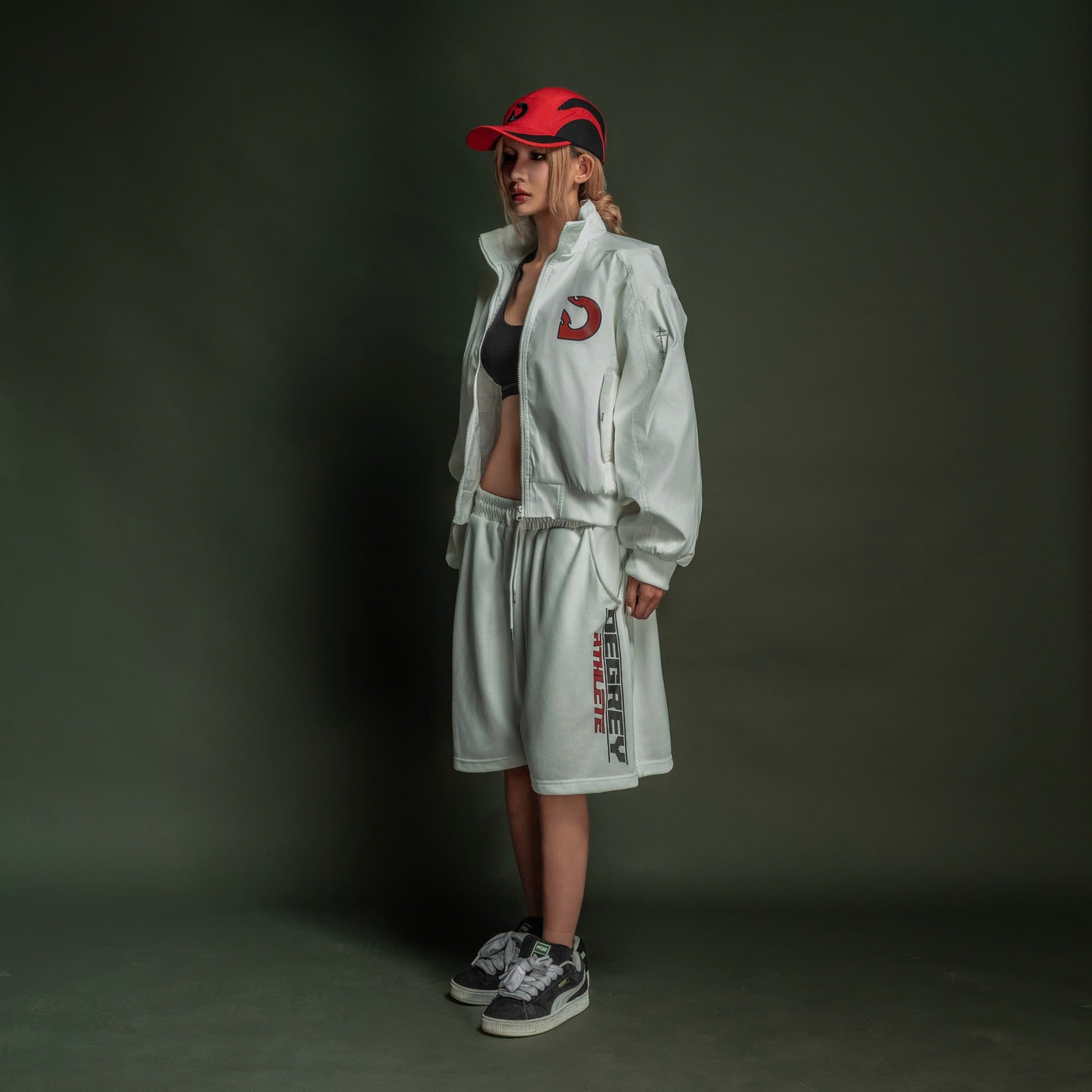  Áo khoác bomber Degrey màu trắng - BOMBT 