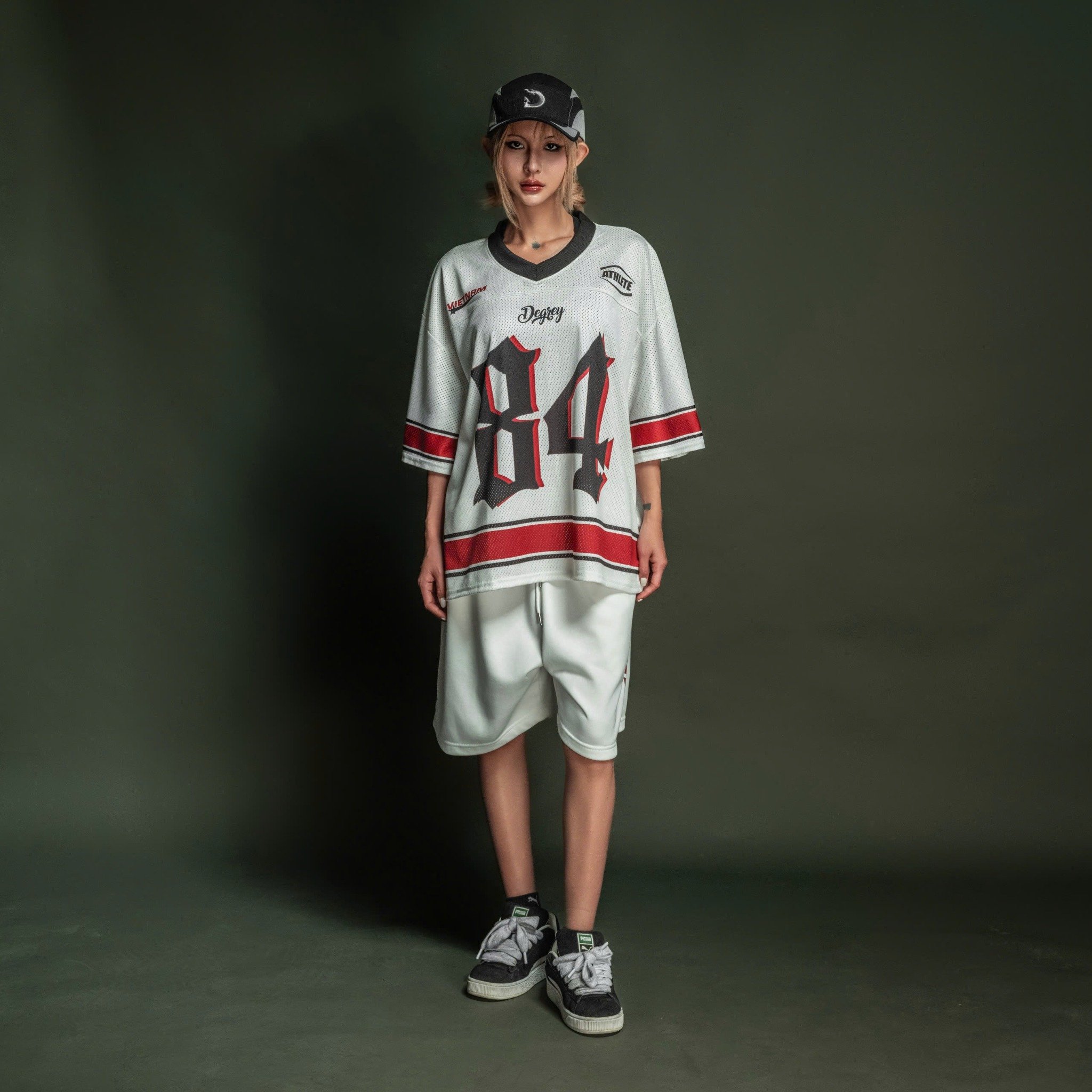  Áo thun Degrey Jersey cổ tim in hình thời trang thể thao nam nữ màu flexible x3- JERFLEX 
