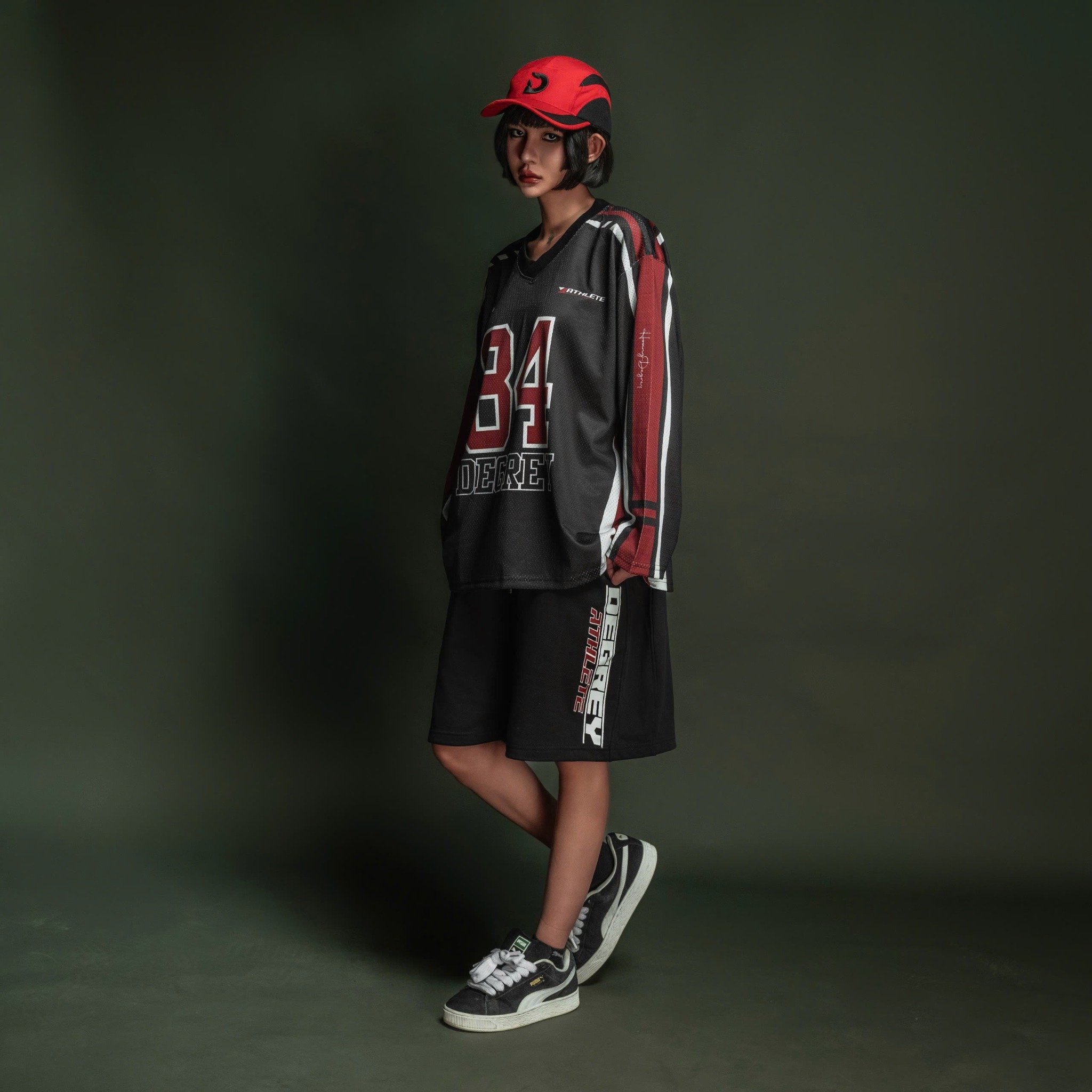  Áo thun tay dài màu đen Degrey Jersey long sleeve cổ tim in hình thời trang thể thao nam nữ Flexible x3 color - FLEXDEN 