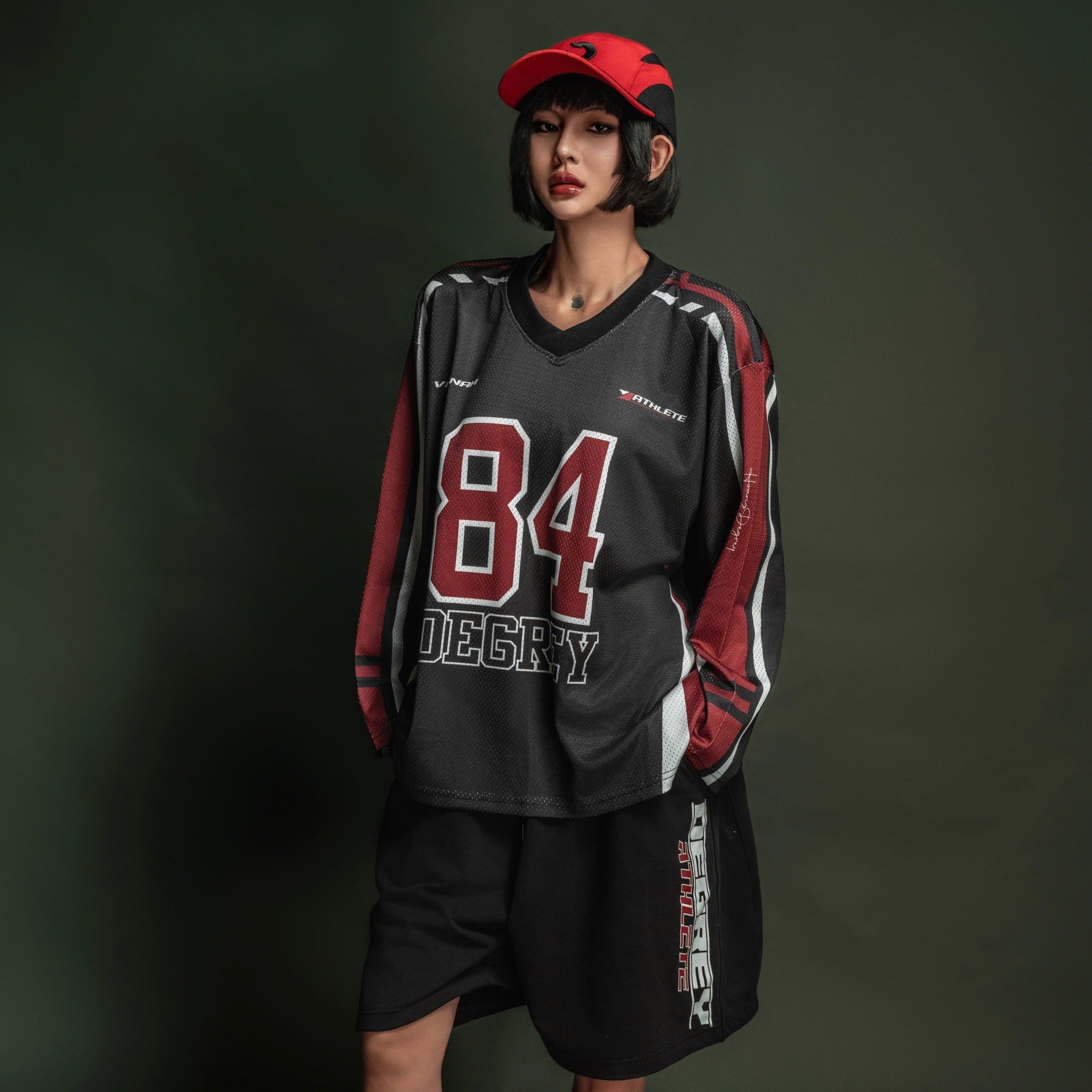  Áo thun tay dài màu đen Degrey Jersey long sleeve cổ tim in hình thời trang thể thao nam nữ Flexible x3 color - FLEXDEN 