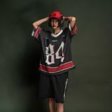  Áo thun Degrey Jersey cổ tim màu đen in hình thời trang thể thao nam nữ màu flexible x3- JERFLEXDEN 