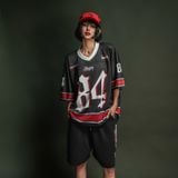  Áo thun Degrey Jersey cổ tim màu đen in hình thời trang thể thao nam nữ màu flexible x3- JERFLEXDEN 