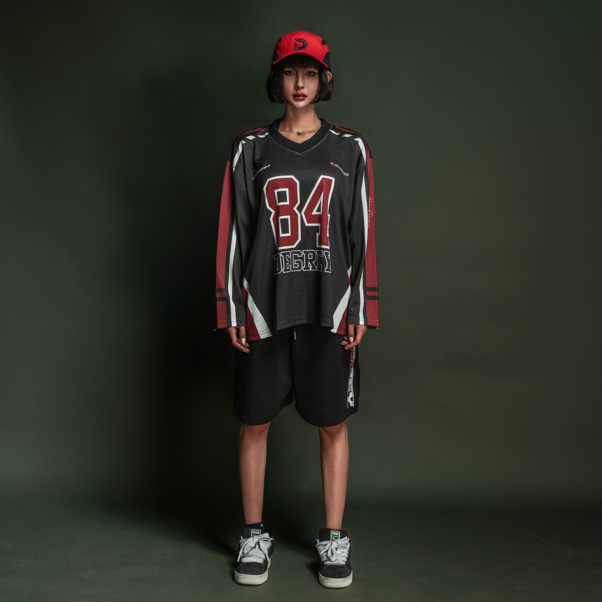  Áo thun tay dài màu đen Degrey Jersey long sleeve cổ tim in hình thời trang thể thao nam nữ Flexible x3 color - FLEXDEN 