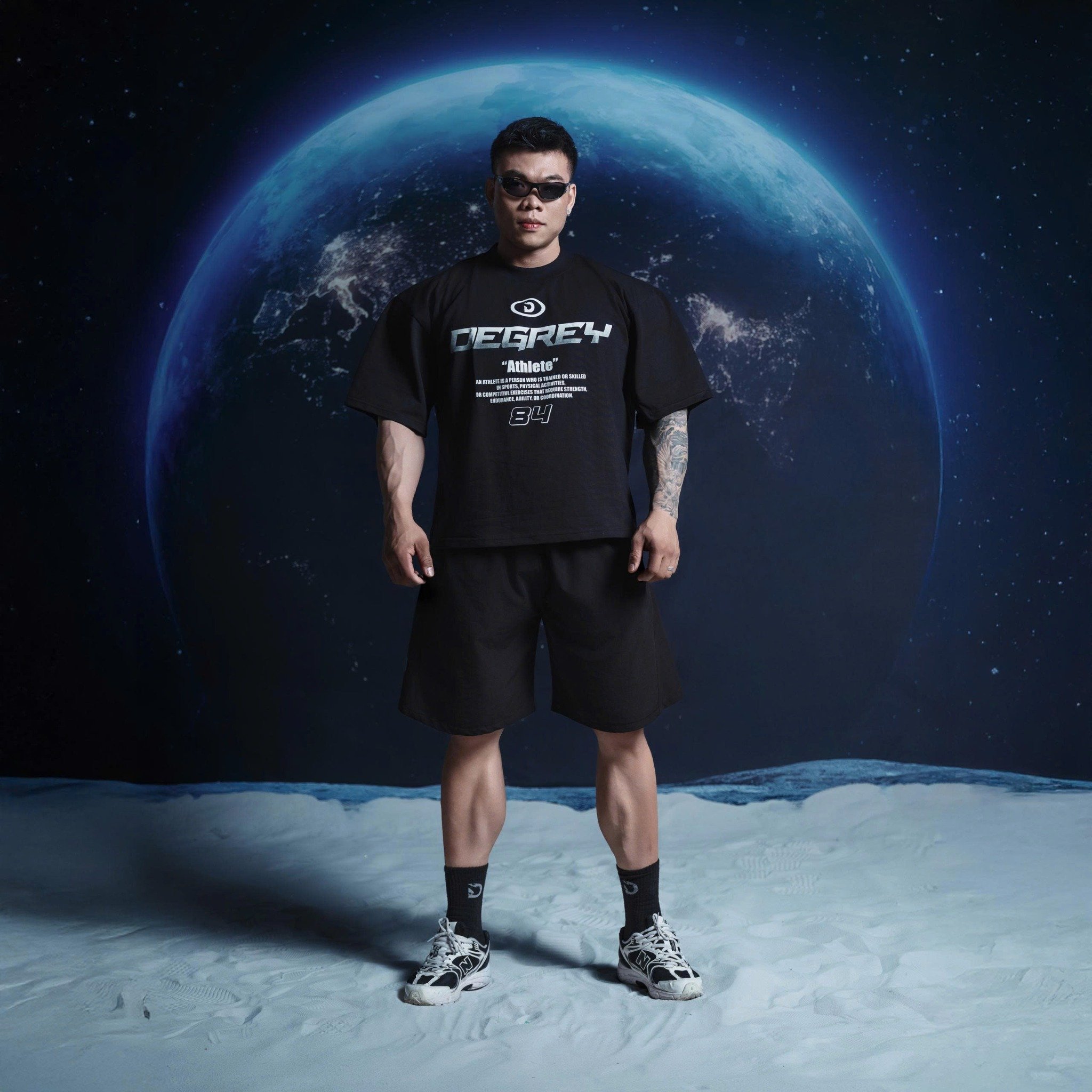  Áo Thun Degrey Cotton màu đen Tee Athlete Black - TEEATH 