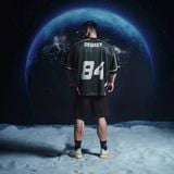  Áo thun thể thao màu xanh Degrey Jersey Rex 84 cổ tim - JERREX 