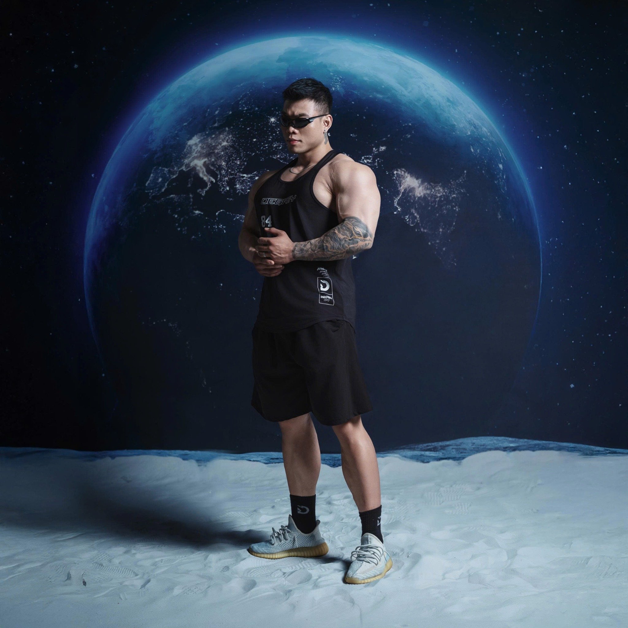  Áo Ba Lỗ Tanktop CORE 84 màu đen vải thun Gym Thể Thao - Local Brand Degrey sport wear - BLGCORE 