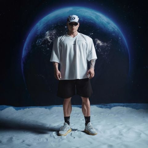  Áo thun thể thao màu TRẮNG Degrey Jersey BASIC 84 cổ tim - JERBATRA 