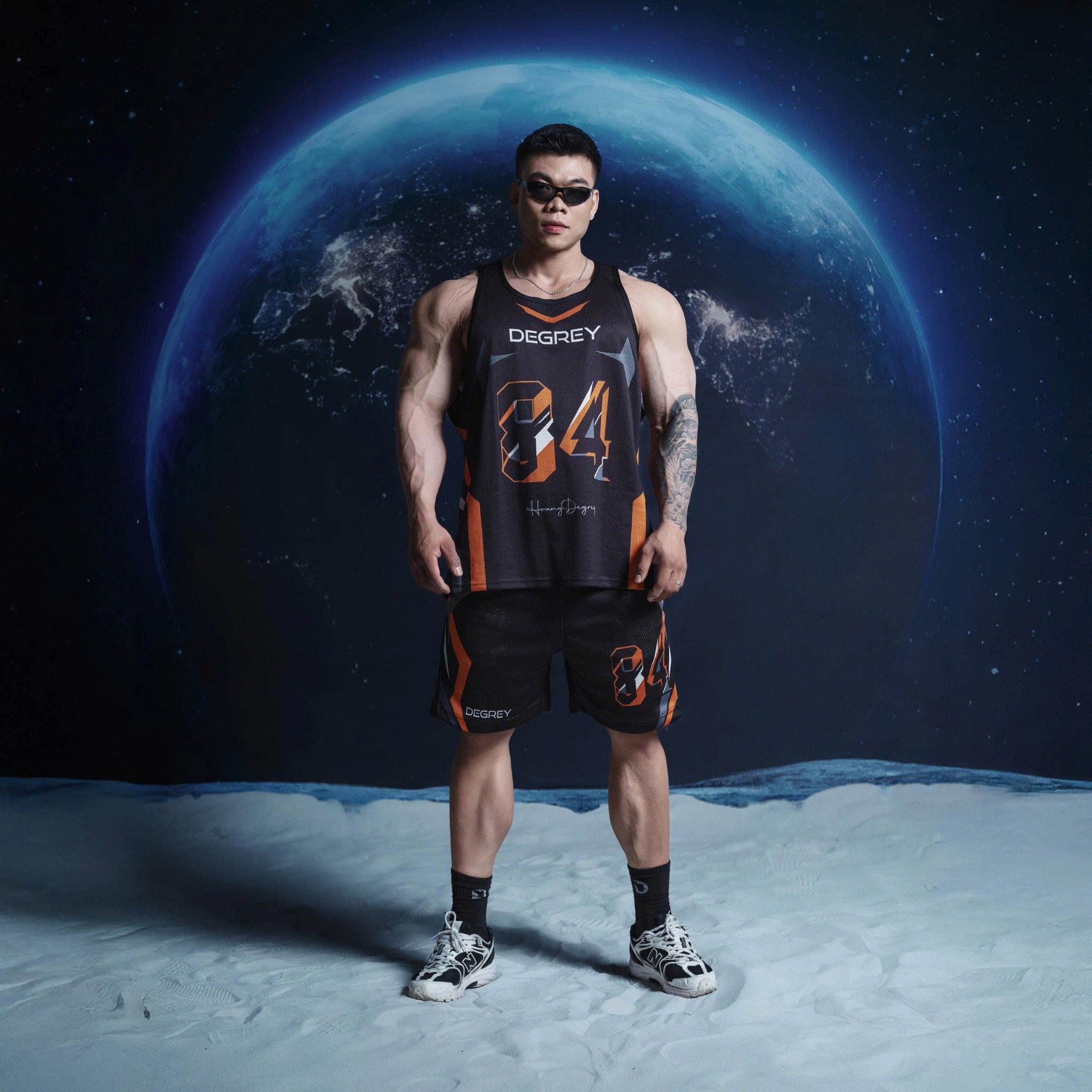 Áo ba lỗ Degrey Tanktop màu đen Big Logo D thể thao - TANKSTRIKCAM 