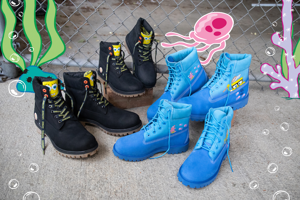 Spongebob timberland boots black Clearance