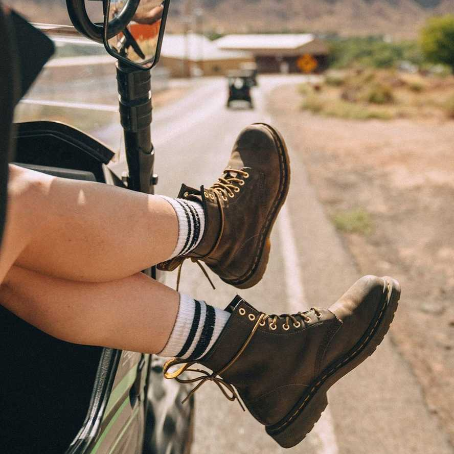 1460 leather ankle boots dark brown crazy horse