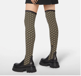 Giày Versace Leonidas Thigh High Boots Black Khaki 1002055-1A01533 ...
