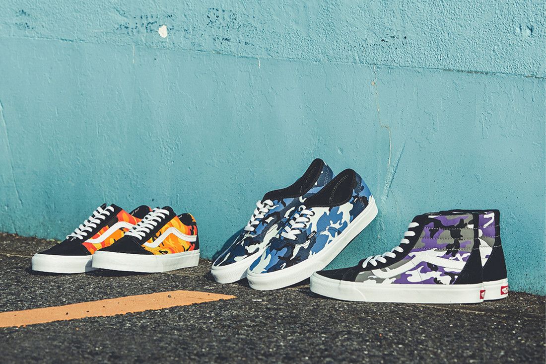 camo and orange sneakers