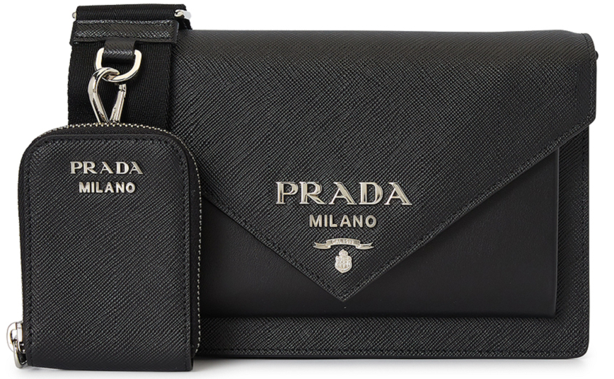 Túi Prada Saffiano Envelope 'Black' 1BP020-2EVU-F0002
