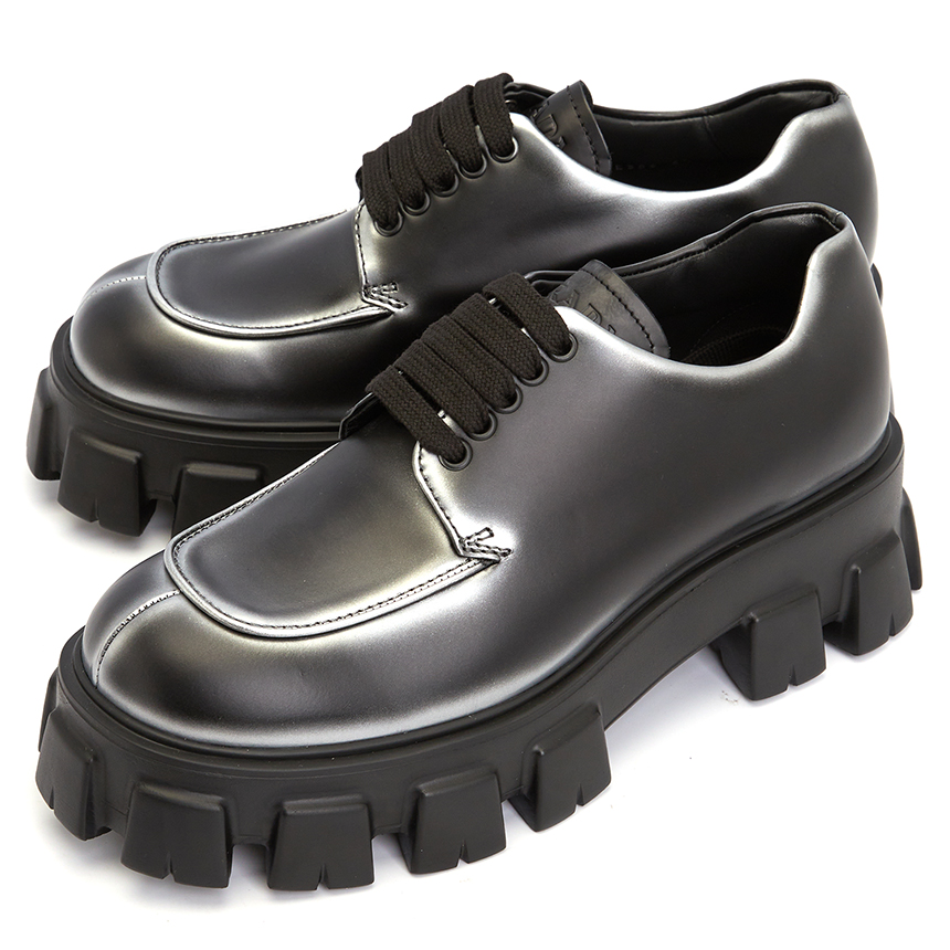 Giày Prada Monolith Nuance Lace Up 'Black' 2EE356-3LMH-F0I89