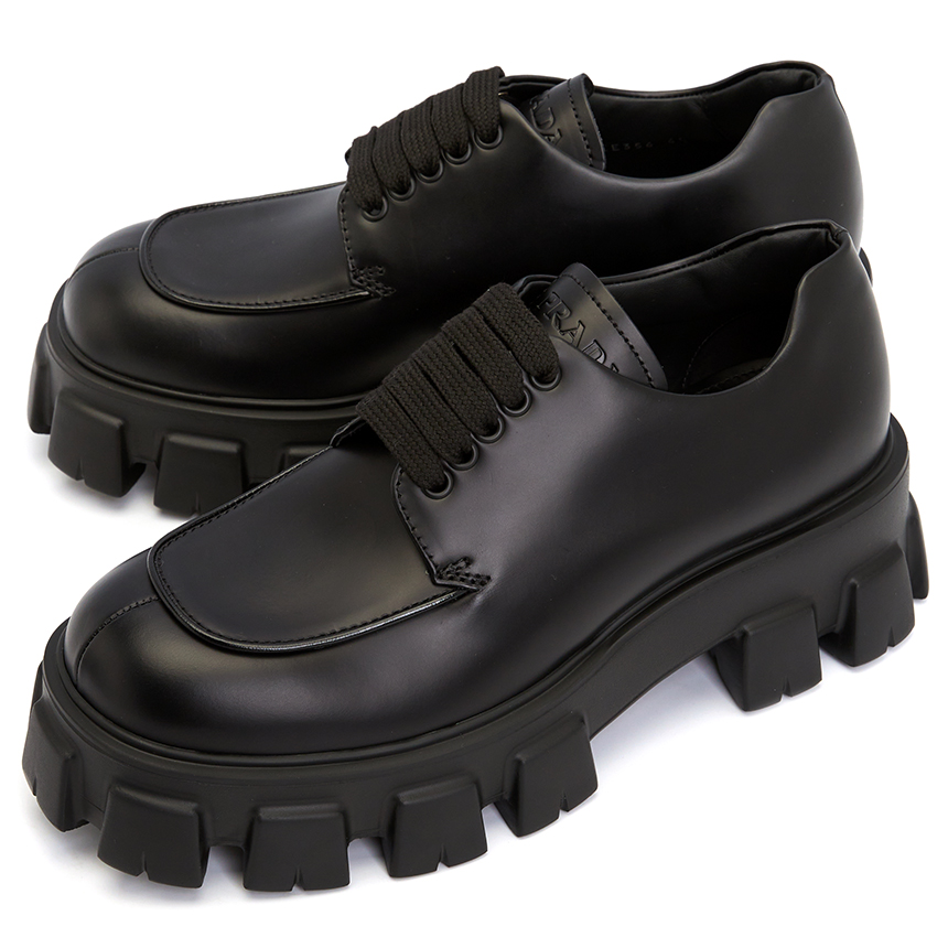 Giày Prada Monolith Lace Up 'Black' 2EE356-B4L-F0002