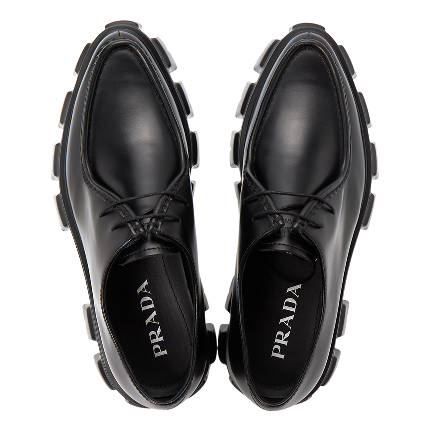 Giày Prada Monolith Brushed Lace-up 'Black' 2EE361-B4L-F0002