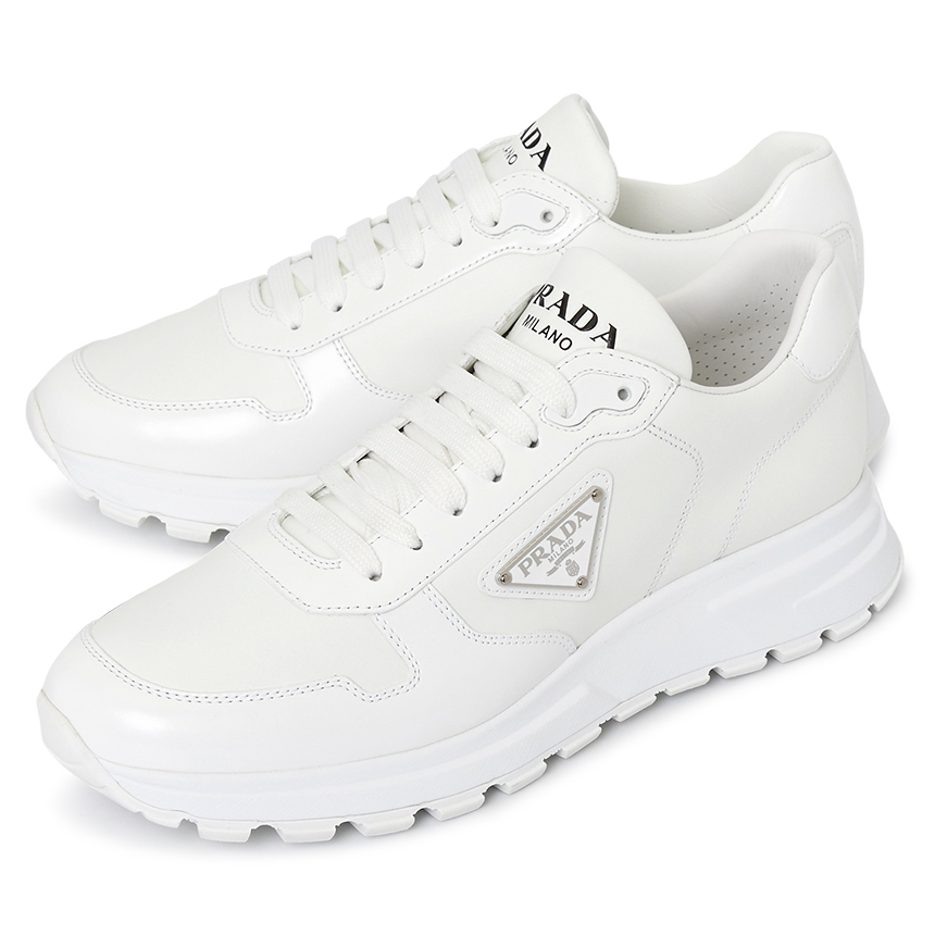 Giày Prada Spazzolato Logo 'White' 2EE369-3LKI-F0009