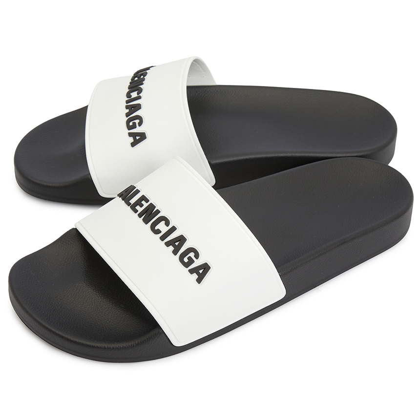 Dép Balenciaga Logo Full Slide 'White' 565826-W1S87-9010