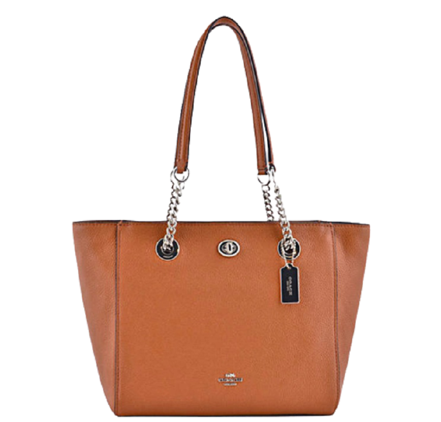 Coach turnlock chain tote Clearance