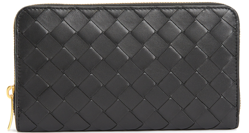 Ví Bottega Veneta Intrecciato Zip 'Black' 608053-VCPP2-8425