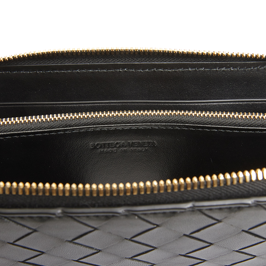 Ví Bottega Veneta Intrecciato Zip 'Black' 608053-VCPP2-8425