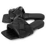 Dép Bottega Veneta Intrecciato Lido 'Black' 608853-VBSS0-1000