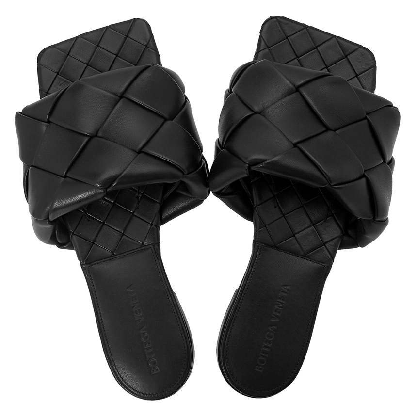 Dép Bottega Veneta Intrecciato Lido 'Black' 608853-VBSS0-1000