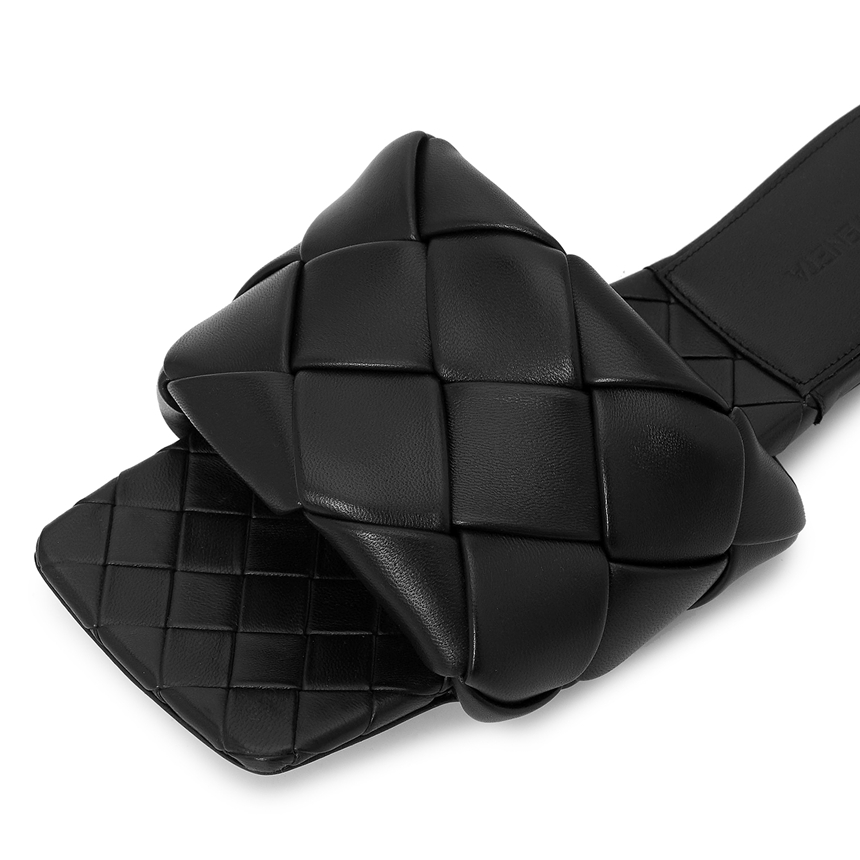 Dép Bottega Veneta Intrecciato Lido 'Black' 608853-VBSS0-1000