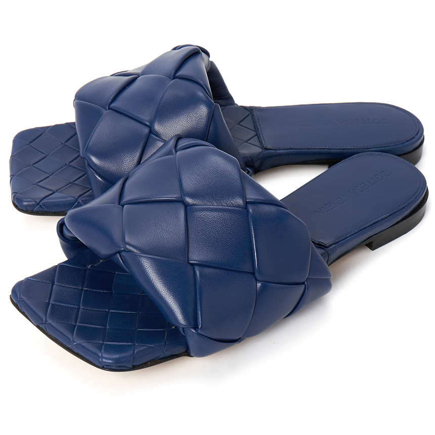 Dép Bottega Veneta Intrecciato Lido 'Navy' 608853-VBSS0-4006