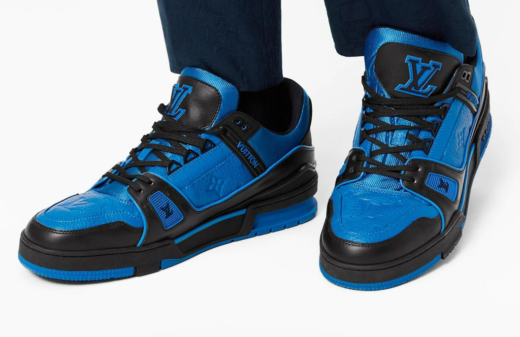 Giày Louis Vuitton Trainer 'Black And Blue' 1A8WF5