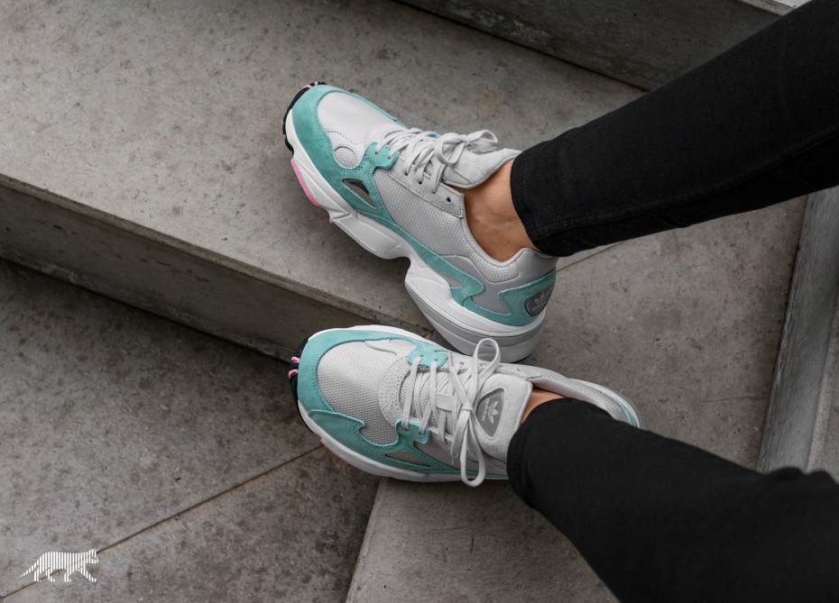 adidas falcon grey one easy green