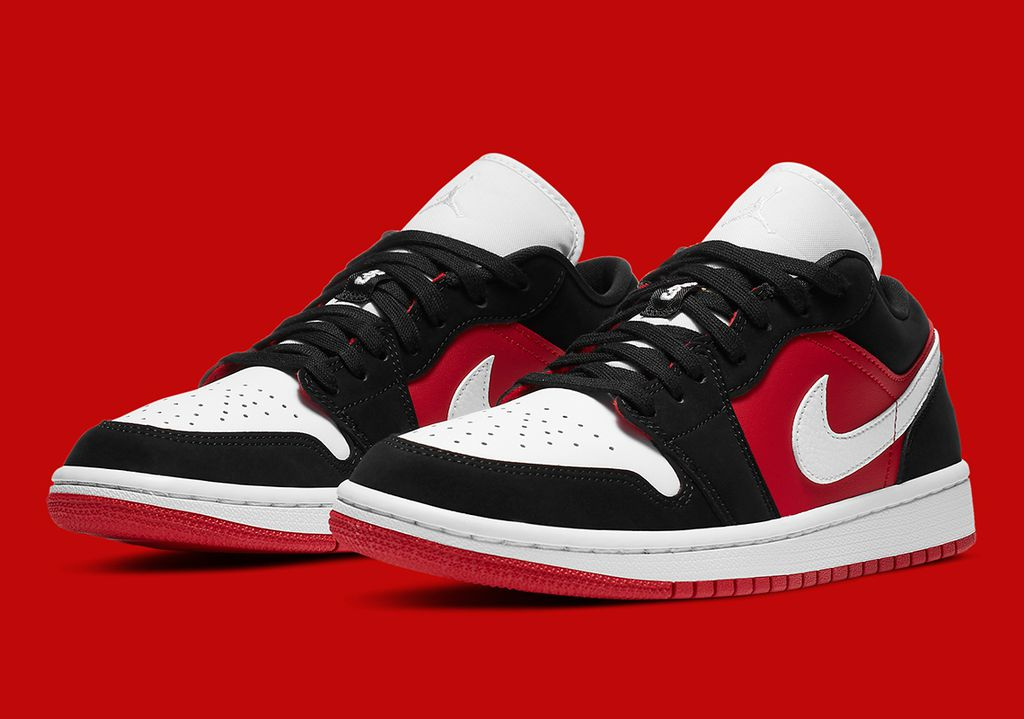 jd1 low black white gym red