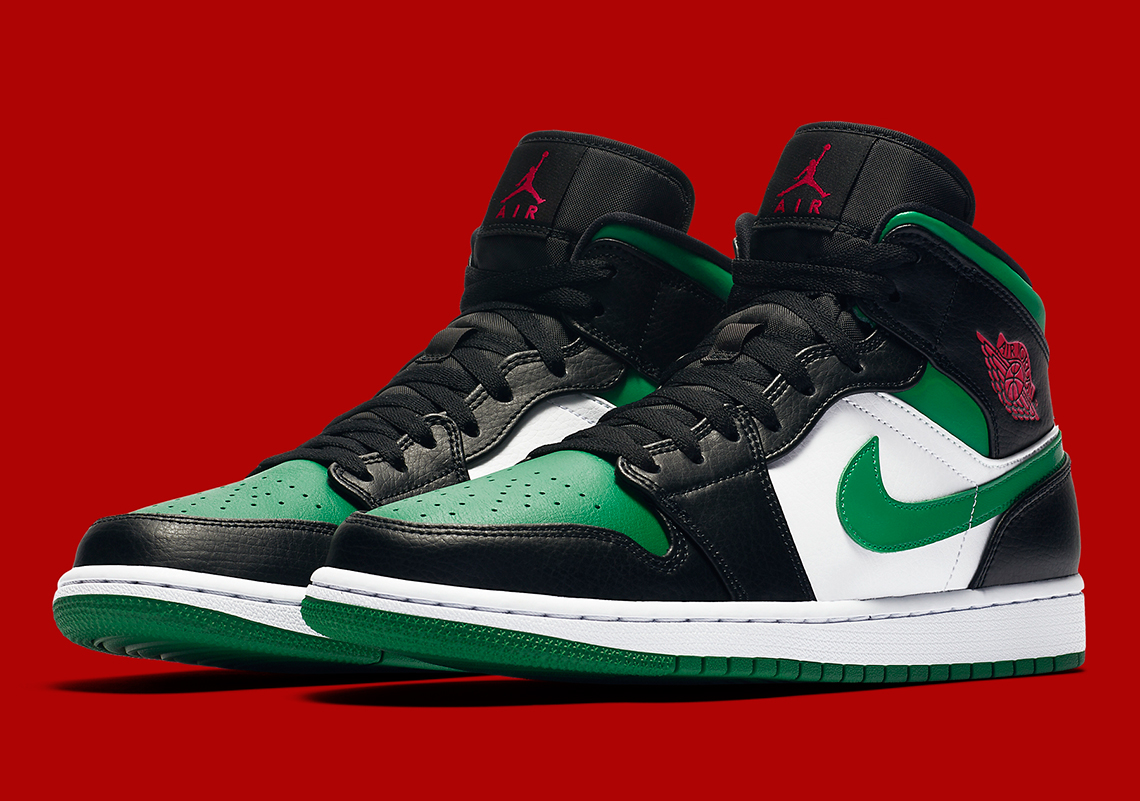 air jordan 1 mid green black white