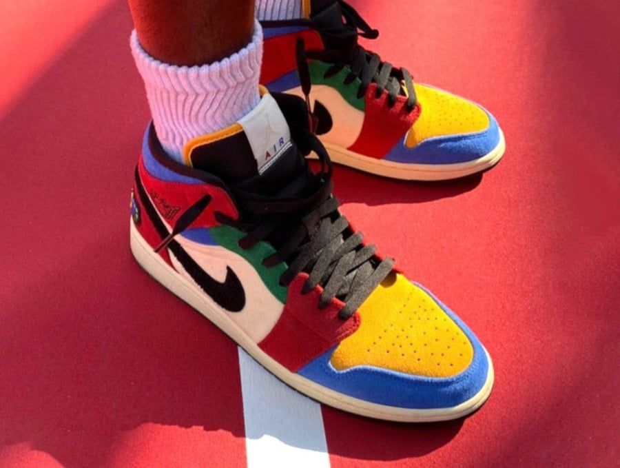 blue the great x air jordan 1 mid fearless mens