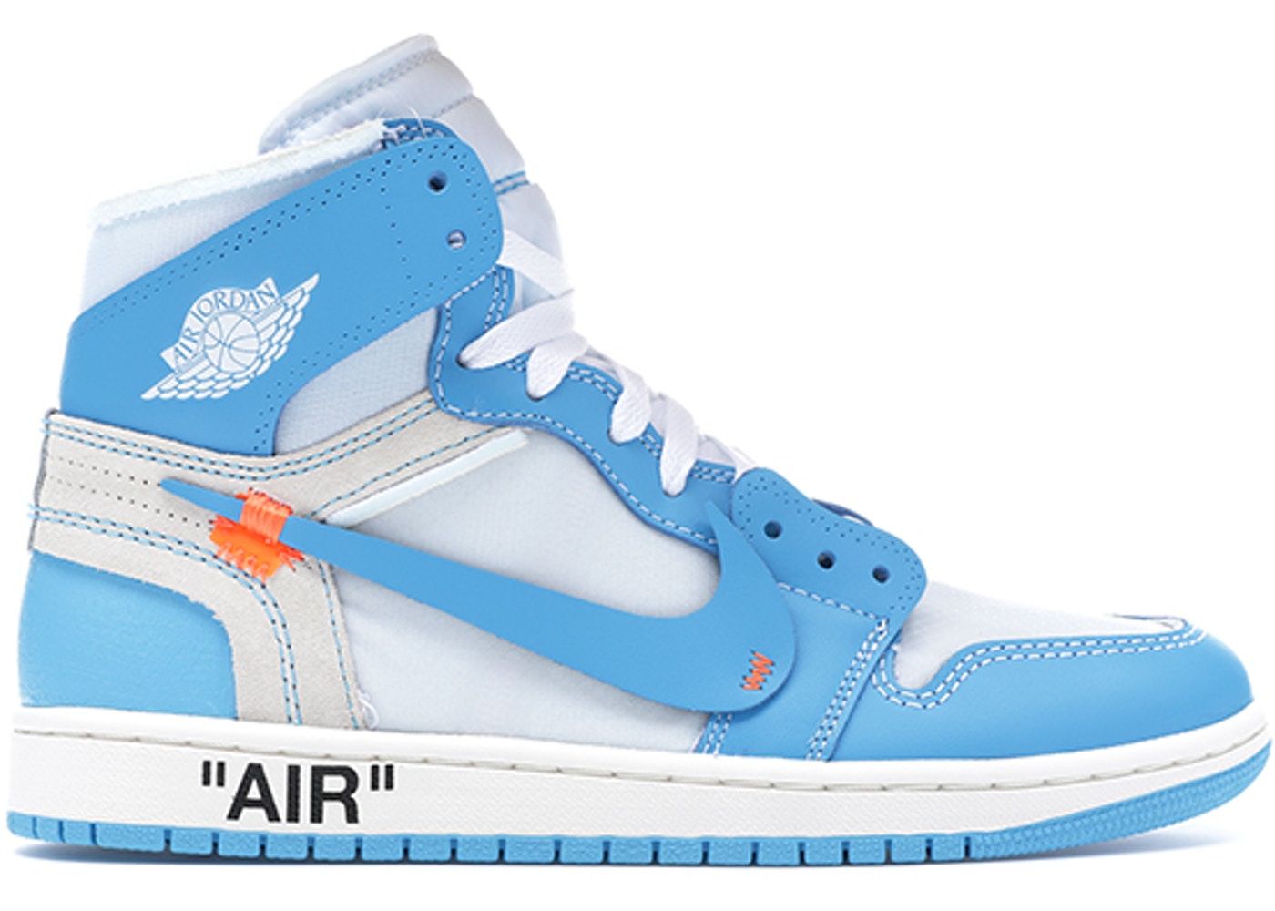 Off White X Air Jordan 1 Retro High University Blue Aq0818 148 Authentic Shoes 2445