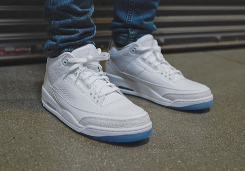 nike air jordan 3 pure white