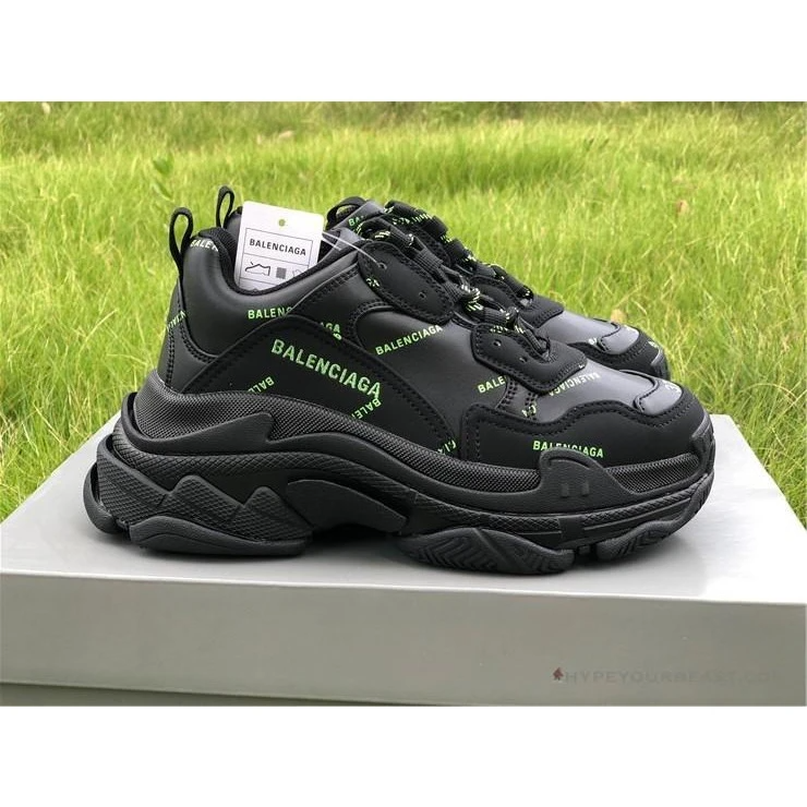 Giày Balenciaga Triple S Sneaker 'Allover Logo - Black Fluo Yellow' SK –  AUTHENTIC SHOES