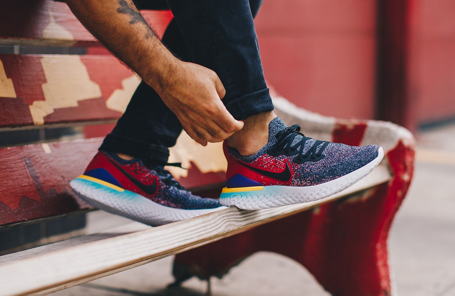 nike epic react flyknit 2 university red