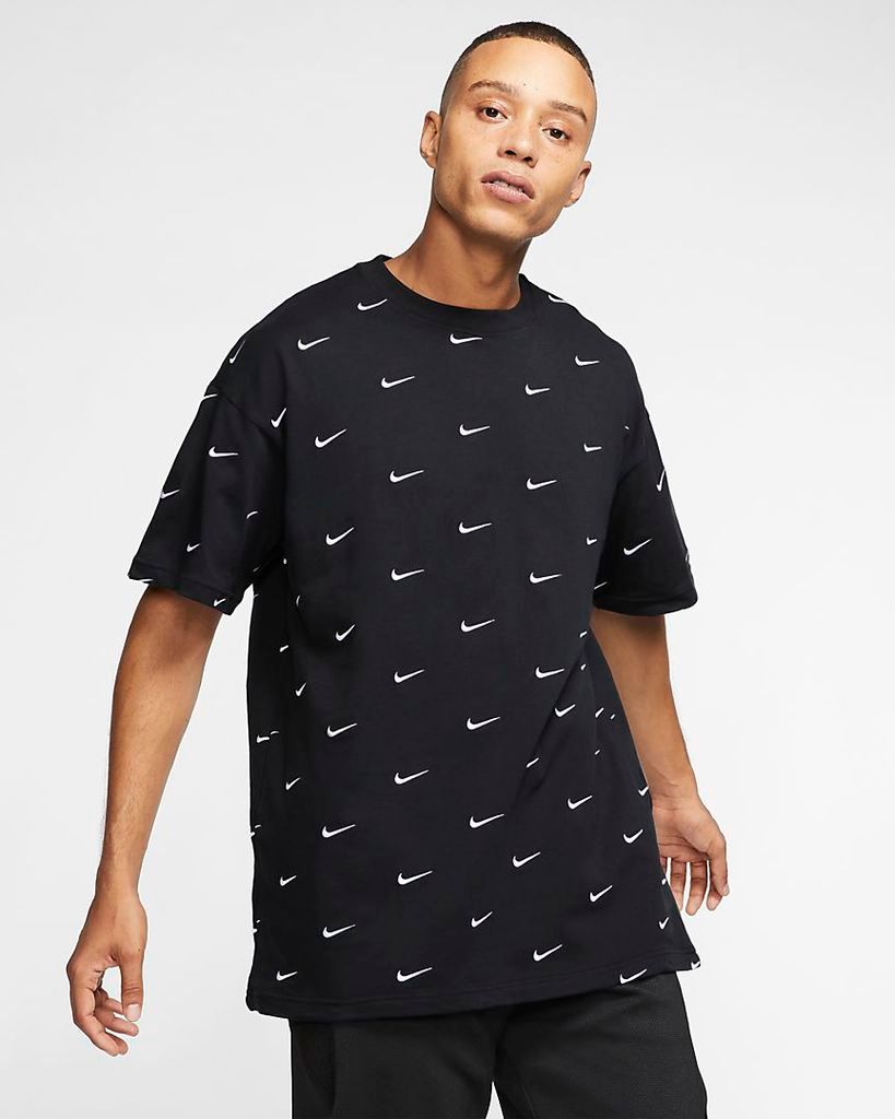 nike swoosh t shirt black