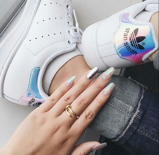 Adidas Stan Smith J 'White Iridescent' Cloud White/Cloud White/Core Black  FU6673 | KICKSCREW