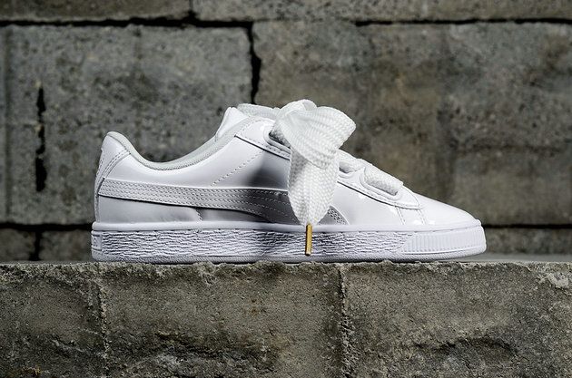 Puma basket heart leather white store