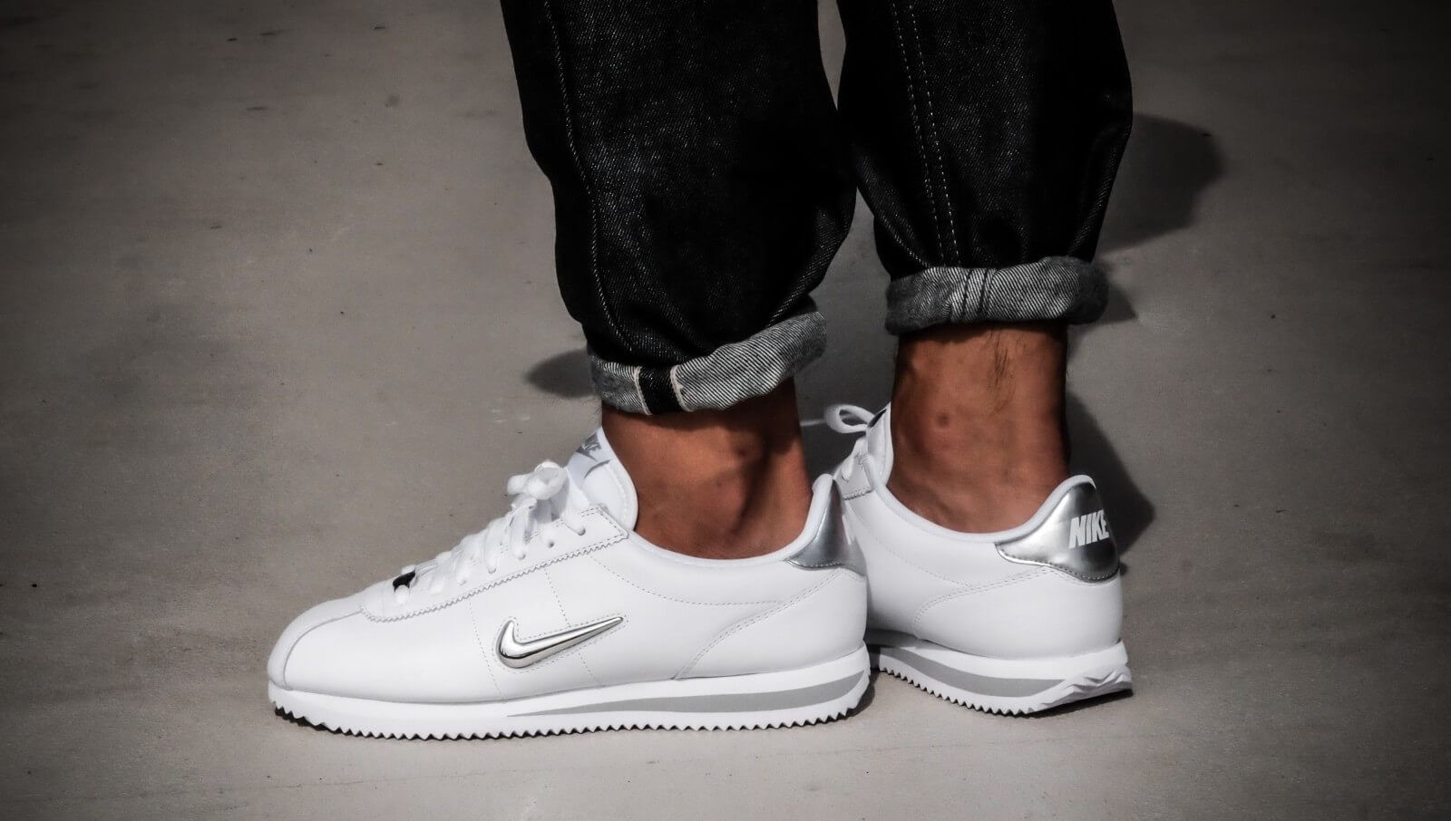 nike cortez jewel silver
