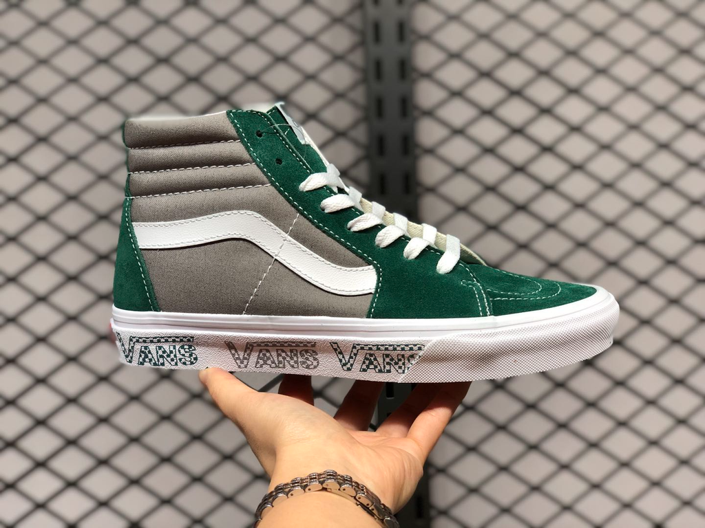gray and green vans
