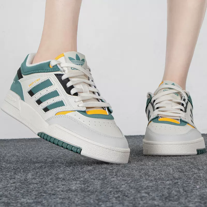 adidas drop step low white